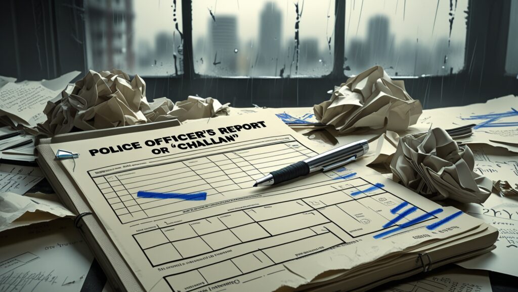 Report of Police Officer Challan